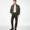 Cotton Silk Bengal Stripe Pleated Lounge Pant