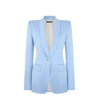 Cotton Silk Blend Single Breasted Shawl Lapel Jacket