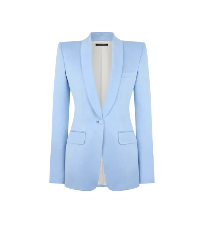 Cotton Silk Blend Single Breasted Shawl Lapel Jacket Cotton Silk Blend Single Breasted Shawl Lapel Jacket