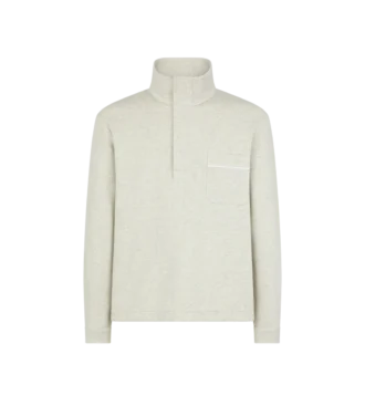 Cotton Silk Cashmere Half Button Pullover