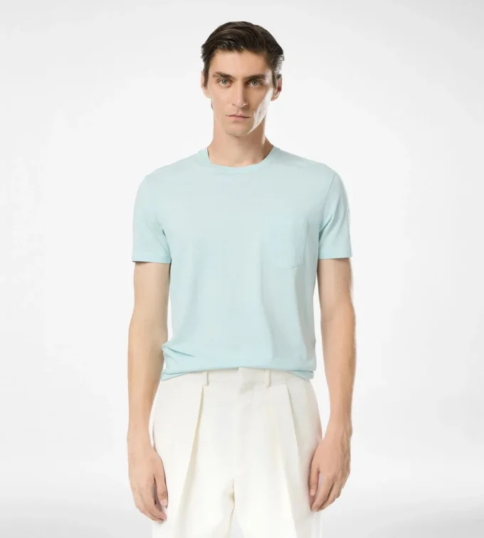 Cotton Silk Crew Neck T-Shirt