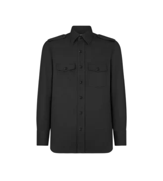 Cotton Silk Faille Military Shirt