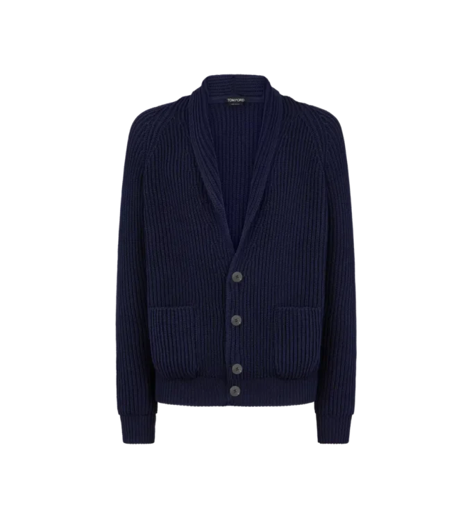 Cotton Silk Shawl Collar Cardigan
