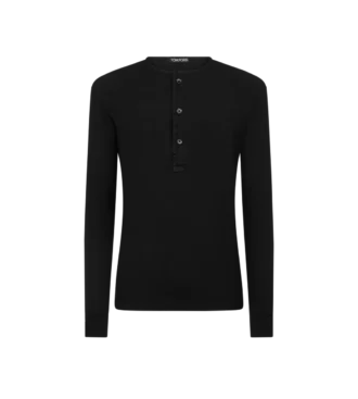 Cotton Stretch Rib Henley