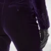 Cotton Velvet Tailored Straight Pants
