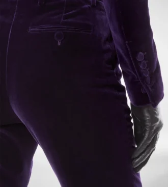 Cotton Velvet Tailored Straight Pants