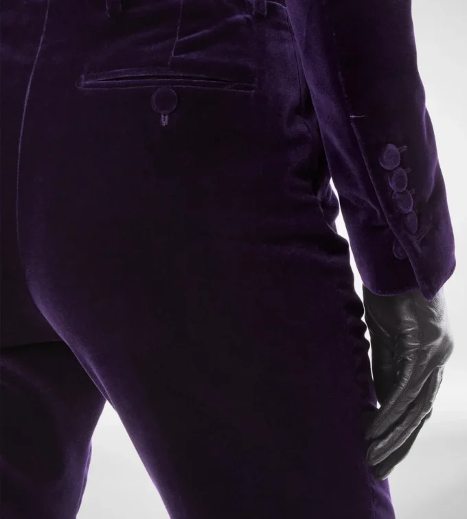 Cotton Velvet Tailored Straight Pants