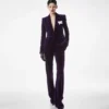 Cotton Velvet Tailored Straight Pants