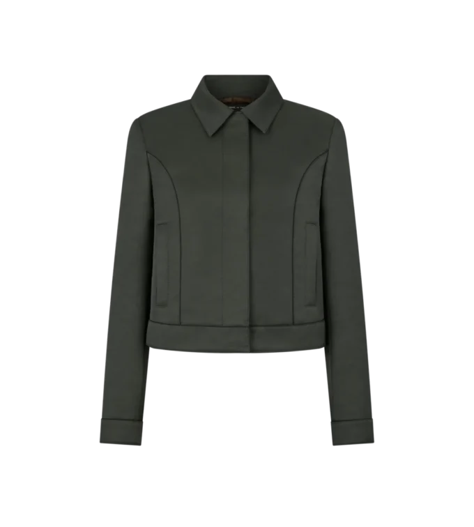 Cotton Viscose Twill Blouson with Piping Cotton Viscose Twill Blouson with Piping
