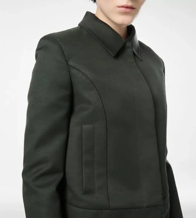 Cotton Viscose Twill Blouson with Piping Cotton Viscose Twill Blouson with Piping