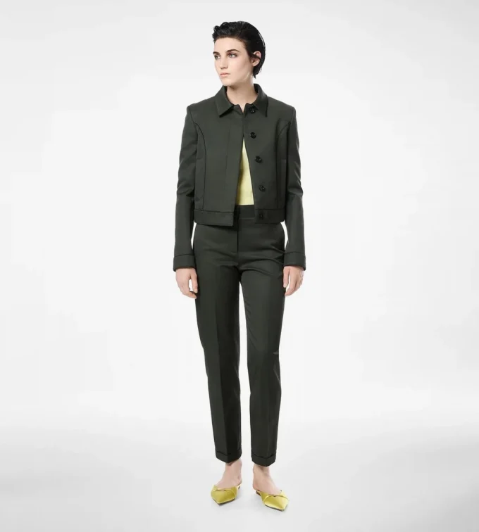 Cotton Viscose Twill Blouson with Piping Cotton Viscose Twill Blouson with Piping