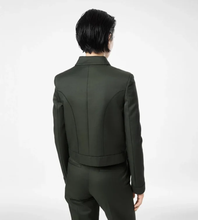 Cotton Viscose Twill Blouson with Piping Cotton Viscose Twill Blouson with Piping