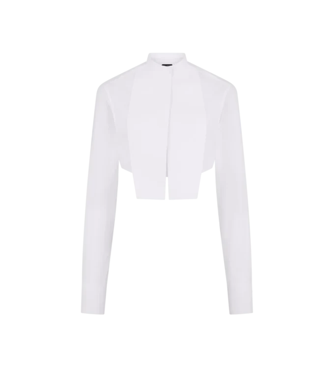 Cotton Voile Cropped Shirt