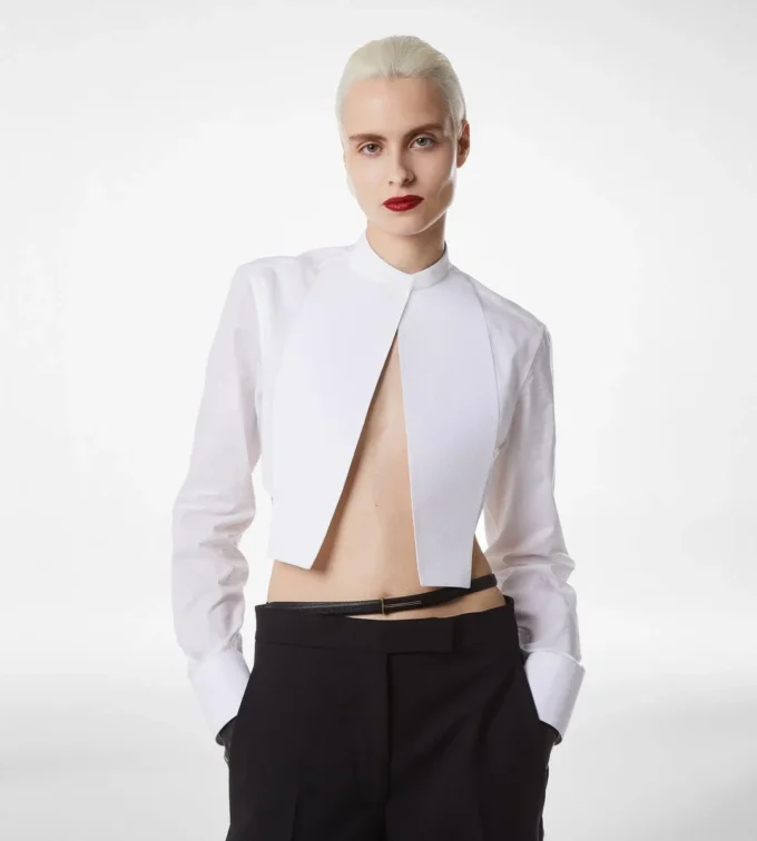 Cotton Voile Cropped Shirt
