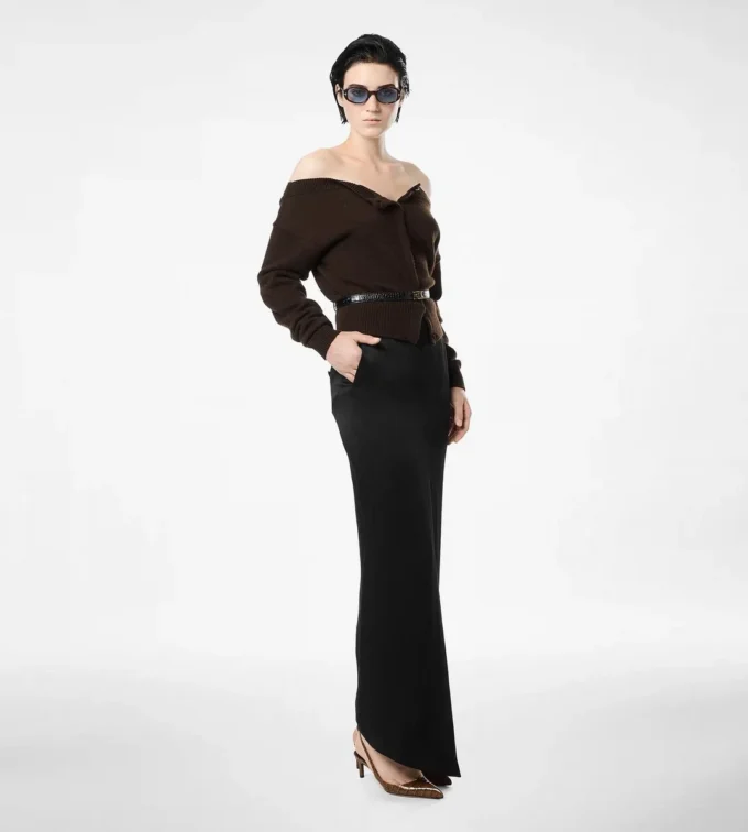Soft Cashmere Open-Neck Shrunken Cardigan