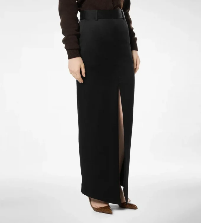 Crepe Envers Satin Tailored Skirt