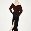Soft Cashmere Open-Neck Shrunken Cardigan