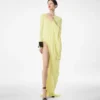 Crepe Jersey Long Sleeve Evening Dress