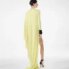 Crepe Jersey Long Sleeve Evening Dress