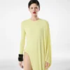 Crepe Jersey Long Sleeve Evening Dress