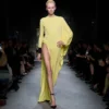 Crepe Jersey Long Sleeve Evening Dress