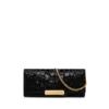 Croc-Effect Sequin Embroidery Bar Clutch