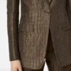 Croco Jacquard Single Breasted Peak Lapel Jacket Croco Jacquard Single Breasted Peak Lapel Jacket