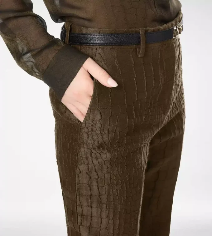 Croco Jacquard Tailored Straight Pants Croco Jacquard Tailored Straight Pants
