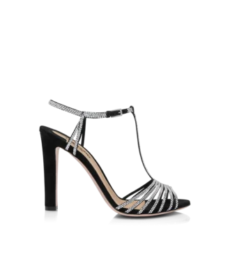Crystal-Embellished Suede Leather Jerry Sandal