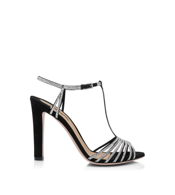 Crystal-Embellished Suede Leather Jerry Sandal Crystal-Embellished Suede Leather Jerry Sandal