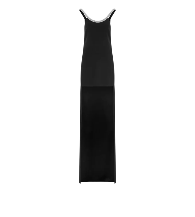 Crystal Embroidery Sleeveless Asymmetric Cocktail Dress