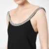 Crystal Embroidery Sleeveless Asymmetric Cocktail Dress
