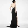 Crystal Embroidery Sleeveless Asymmetric Cocktail Dress
