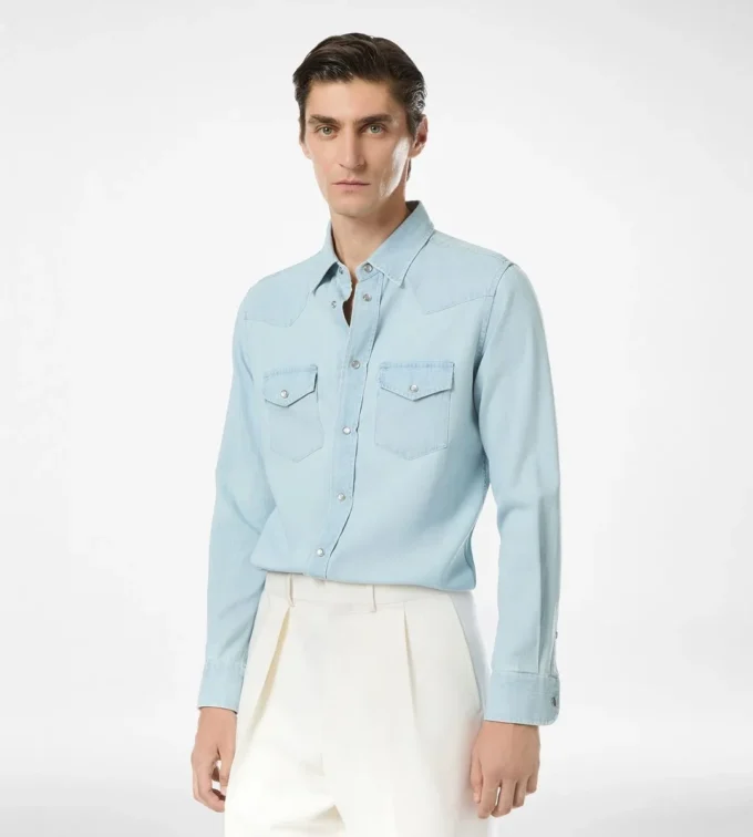 Denim Chambray Western Shirt