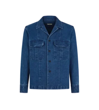 Denim Herringbone Overshirt