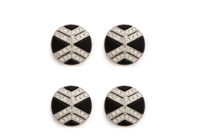 Diamond Onyx Round Studs