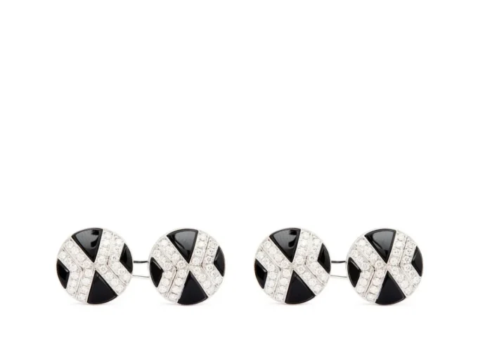 Diamond Round Cufflinks