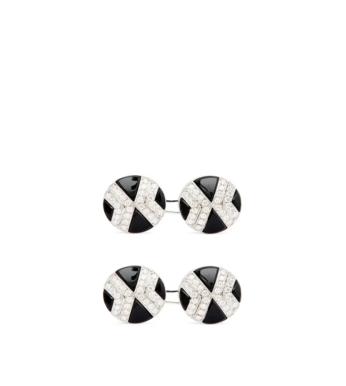 Diamond Round Cufflinks
