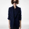 Double Breasted Jacket with Leather Undercollar Double Breasted Jacket with Leather Undercollar