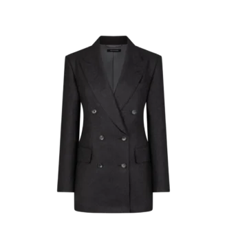 Double Breasted Peak Lapel Cashmere Jacket