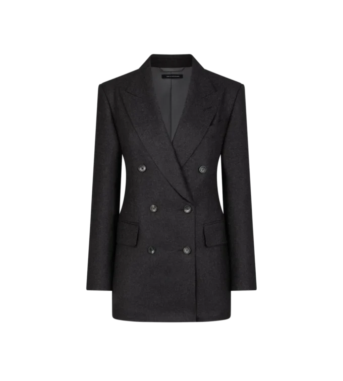 Double Breasted Peak Lapel Cashmere Jacket Double Breasted Peak Lapel Cashmere Jacket