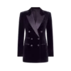 Double Breasted Peak Lapel Velvet Tuxedo Jacket