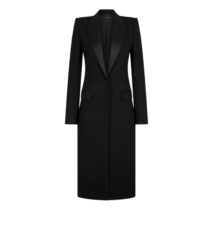 Double Face Light Wool Single Breasted Evening Coat Double Face Light Wool Single Breasted Evening Coat