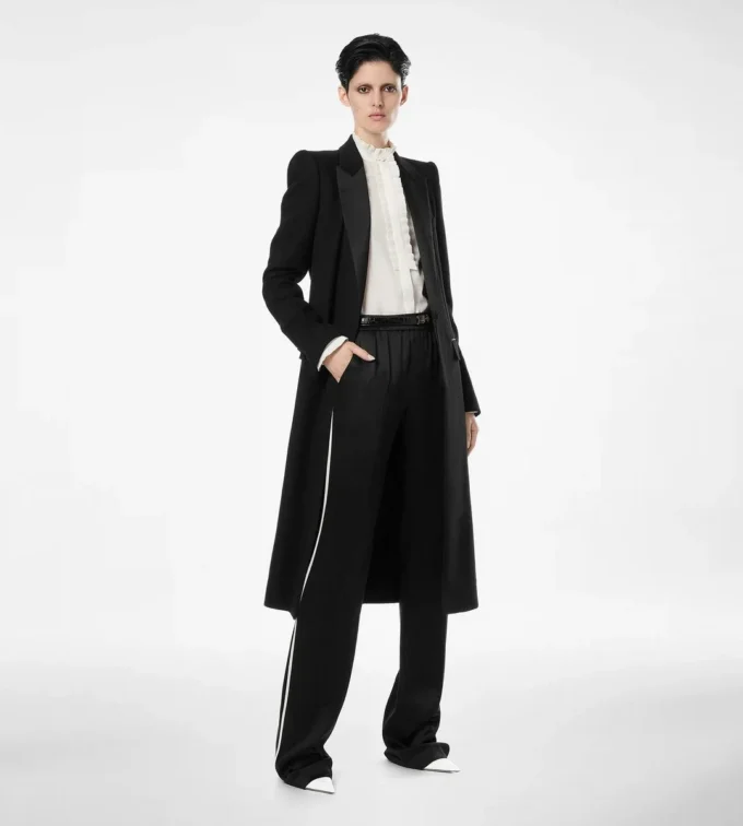 Double Face Light Wool Single Breasted Evening Coat Double Face Light Wool Single Breasted Evening Coat