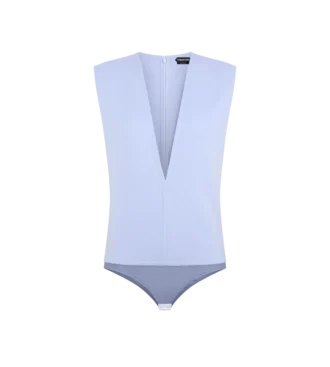 Double Face Light Wool V-Neck Bodysuit