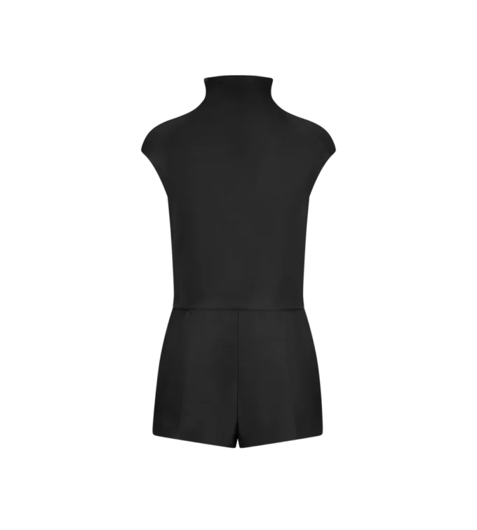 Double Silk Duchesse Playsuit with Cut-Out