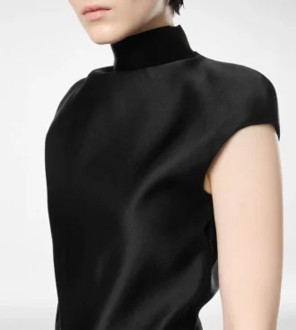 Double Silk Duchesse Playsuit with Cut-Out