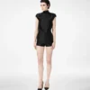 Double Silk Duchesse Playsuit with Cut-Out