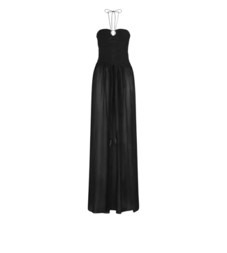 Evening Dress with Drawstrings and Cut Out Details