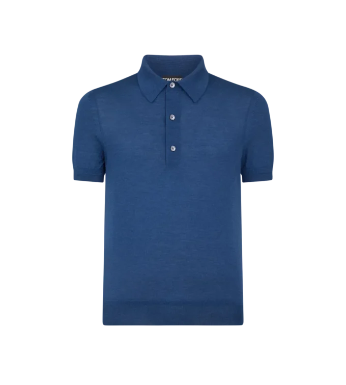 Fine Gauge Cashmere Silk Knit Polo